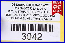 00-06 Mercedes W220 S430 Front Left Seat Track Belt Buckle & Control Module A22