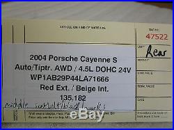 04 Cayenne S AWD Porsche 955 Black Rear Middle SEATBELT SEAT BELT Buckle 135,182