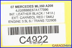 06-09 Mercedes W164 Ml350 R350 Gl450 Front Left Seatbelt Seat Belt Buckle Oem