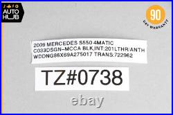 07-13 Mercedes W221 S550 S600 S63 AMG Rear Right Side Seat Belt Buckle Black OEM