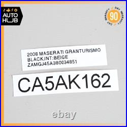 08-19 Maserati GranTurismo Front Left or Right Seat Belt Buckle Beige OEM