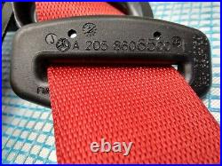 14-19 OEM MERCEDES C W205 FRONT DRIVER LEFT SIDE SEAT BELT RETRACTOR red