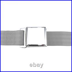 1941-1948 Early Car 2pt Airplane Buckle Gray Seat belt Kit with Mounting Brackets