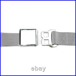 1941-1948 Early Car 2pt Airplane Buckle Gray Seat belt Kit with Mounting Brackets