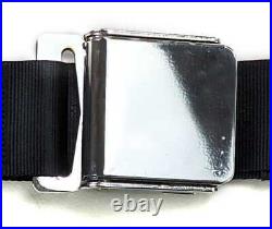 1964-73 Mustang 3-Point Conversion Seat Belts, Pair, Chrome Lift, With Hardware