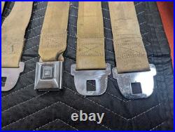 1968 1969 GM Deluxe Gold Seatbelts Buick Chevy Olds Pontiac Seat Lap Belts