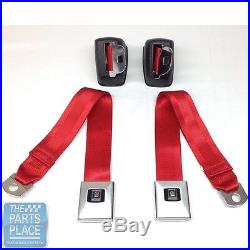 1968-72 GM A Body Deluxe Front Seat Belt Retractor Set With Chrome Buckle Set