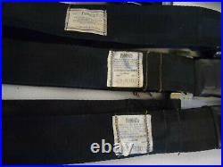1969 69 Mustang Cougar Mach Eliminator BLACK Seat Belts & BUCKLES FULL SET