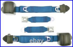 1979-89 Mustang Retractable 3 Point Front Seat Belts with Push Button Buckle