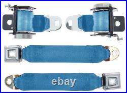 1979-93 Mustang Retractable Rear Seat Belts with Push Button Buckle Regatta