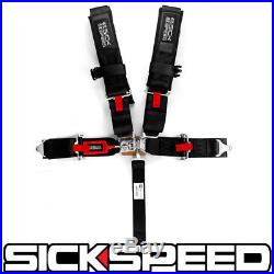 1 Black 5 Point Racing Harness Adjustable Shoulder Safety Seat Lap Belt Buckle