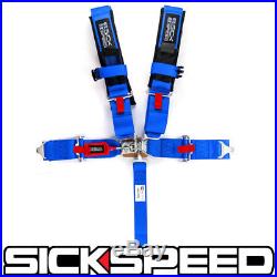 1 Blue 5 Point Racing Harness Adjustable Shoulder Safety Seat Lap Belt Buckle