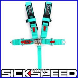 1 Mint Green 5 Point Racing Harness Shoulder Pad Safety Seat Belt Buckle 1 Mint Green 5 Point Racing Harness Shoulder Pad Safety Seat Belt Buckle