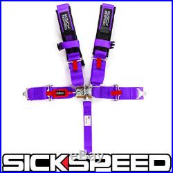 1pc Purple 5 Point 3 Nylon Racing Harness Adjustable Safety Seat Belt Buckle Q1