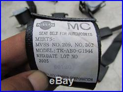 2006 07 08 2009 2010 M35 M45 Rear Back Seat Belt Buckle Left Right Center Belts