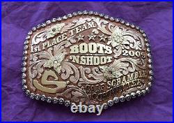 2009 Boots N Shoot San Antonio 1st Place Calf Scramble Legend Trophy Belt Buckle