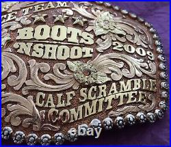 2009 Boots N Shoot San Antonio 1st Place Calf Scramble Legend Trophy Belt Buckle
