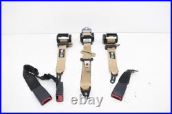 2010 BMW E90 328xi REAR LEFT RIGHT CENTER SEAT BELT & BUCKLE SET OEM BEIGE KW80