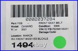 2016 2023 Chevrolet Camaro Front Right Side Seat Belt Buckle Oem 84231153