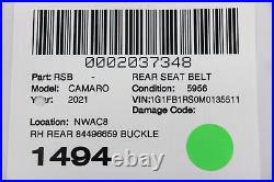 2016 2023 Chevrolet Camaro Rear Right Seat Belt Seatbelt Buckle Oem 84496659