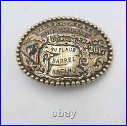2017 Silver State International Rodeo 3rd Place Barrel Racing Belt Buckle SSIR