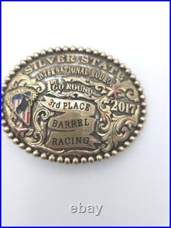 2017 Silver State International Rodeo 3rd Place Barrel Racing Belt Buckle SSIR