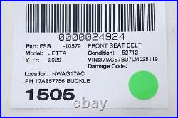 2019 2020 2021 JETTA EXCEPT GLI Front Seat Belt Rh 17a857756 Buckle Grayfg