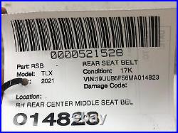 2021-2023 ACURA TLX REAR CENTER MIDDLE SEAT BELT RETRACTOR WithSEAT BELT BUCKLE