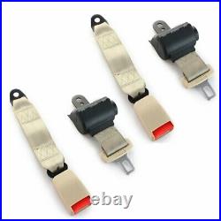 2Kits Retract Seat Belt 2 Point Harness Buckle Clip Safety Belt Beige Vehicles