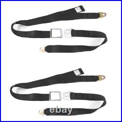 2PC 2 Point Black Lap Seat Belt with DOT Cert 88 Inch Pair SafTboy STBSB2LABKPR