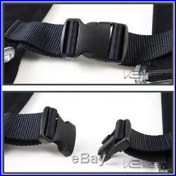 2PC Black Nylon Safety Racing Seat Belt Buckle 5 Point Latch and Link Harness