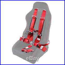 2PC Red Nylon Safety Racing Seat Belt Buckle 5 Point Latch and Link Harness