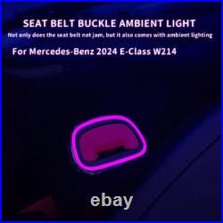 2Pcs W214 64 Color Seat Belt Buckle Ambient Light For 2024 Mercedes Benz E Class