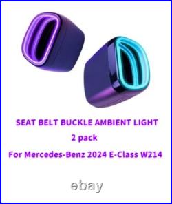 2Pcs W214 64 Color Seat Belt Buckle Ambient Light For 2024 Mercedes Benz E Class