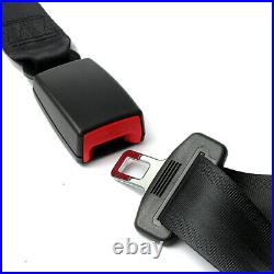2Sets Beige 3 Point Car Front Seat Belt Buckle Kit Auto Retractable Safety Strap