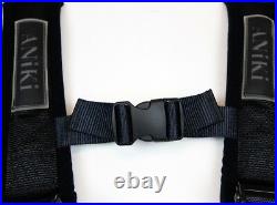 2X ANIKI BLACK 4 POINT AIRCRAFT BUCKLE SEAT BELT HARNESS with ULTRA SHOULDER PAD