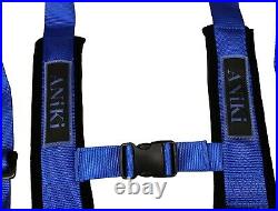 2X ANIKI BLUE 4 POINT AIRCRAFT BUCKLE SEAT BELT HARNESS with ULTRA SHOULDER PAD