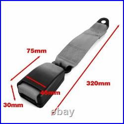 2X Seat Belt Lap Strap 2 Point Harness Adjustable Buckle Clip Safety Belt Beige