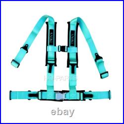 2 Aniki Mint Green 4 Point Aircraft Buckle Seat Belt Harness Ultra Shoulder Pad