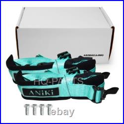 2 Aniki Mint Green 4 Point Aircraft Buckle Seat Belt Harness Ultra Shoulder Pad