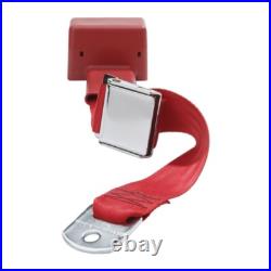 2 Point Retractable Lap Seat Belt Lift Buckle / Red