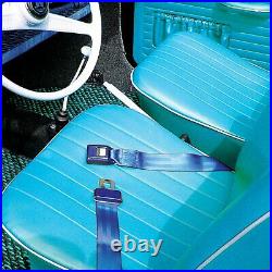 2 Pt. Black Standard Buckle Retractable Lap Seat Belt with Flat Plate Hardware