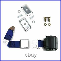 2 Pt. Dark Blue Airplane Buckle Retractable Lap Seat Belt withPlate Hardware