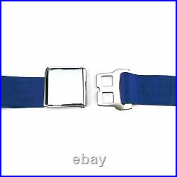 2 Pt. Dark Blue Retractable Airplane Buckle Lap Seat Belt with Anchor Hardware