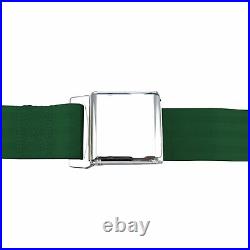 2 Pt. Dark Green Airplane Buckle Retractable Lap Seat Belt withPlate Hardware