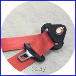 2 Set 3 Point Seat Belt Lap Diagonal Belt Buckle Kit Automatic Retractable Strap
