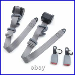 2 Sets Gray 3 Point Car Front Seat Belt Buckle Kit Retractable Safety Straps 2 Sets Gray 3 Point Car Front Seat Belt Buckle Kit Retractable Safety Straps