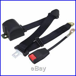 2 Universal 3 Point Retractable Car Seat Belt Bolt Extension Safety Strap Buckle