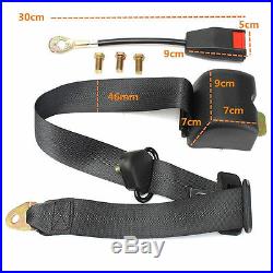 2 Universal 3 Point Retractable Car Seat Belt Bolt Extension Safety Strap Buckle