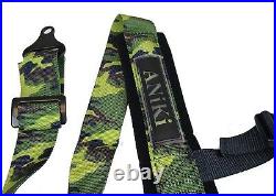 2 X ANIKI CAMO 4 POINT AIRCRAFT BUCKLE SEAT BELT HARNESS with ULTRA SHOULDER PAD